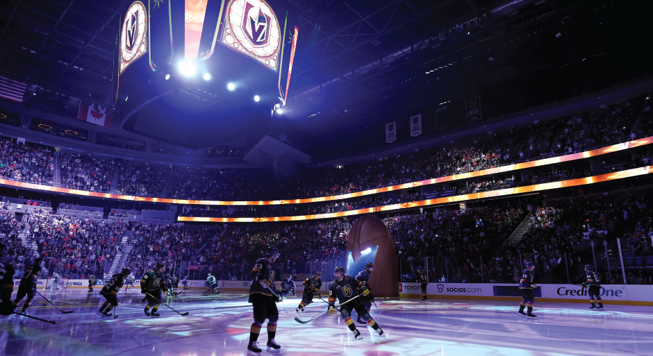 Las Vegas Golden Knights hockey team playing on the ice