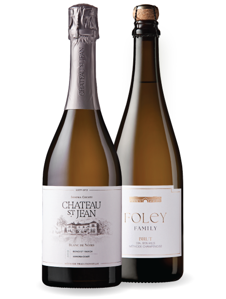 Two bottles of sparkling wine