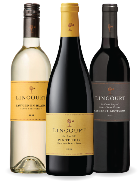 A bottle shot of 3 Lincourt Wines on a transparent background